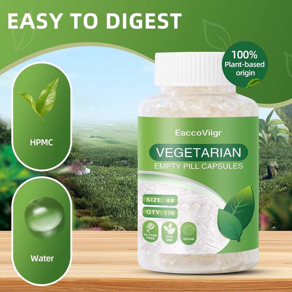 Close-up of size 4 vegetarian capsules