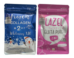Packaging of Skinest Frozen Collagen and Lazel Gluta Frozen 2 Packs