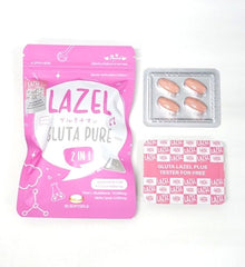 Lifestyle shot showing Skinest Frozen Collagen and Lazel Gluta Frozen 2 Packs