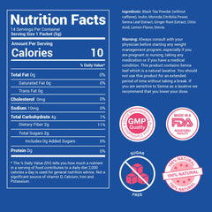 SkinnyBoost instant tea stick dispense close-up for quick, caffeine-free sipping before bed.