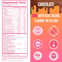 Close-up of chocolate swirl in a glass from SkinnyBoost Lean Beauty emphasizes flavor and fiber