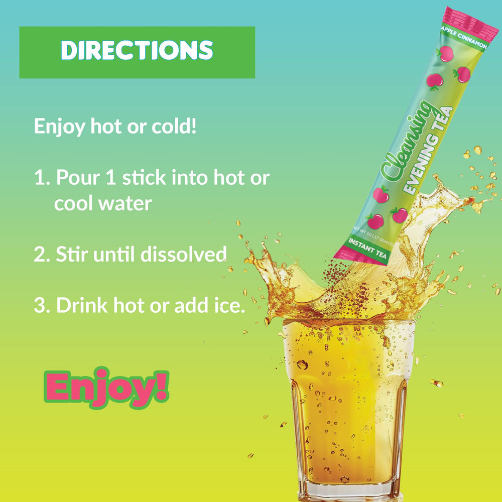 SkinnyBoost Skinny Teas Instant Tea Sticks ingredients-label-closeup highlights 100% natural herbs.