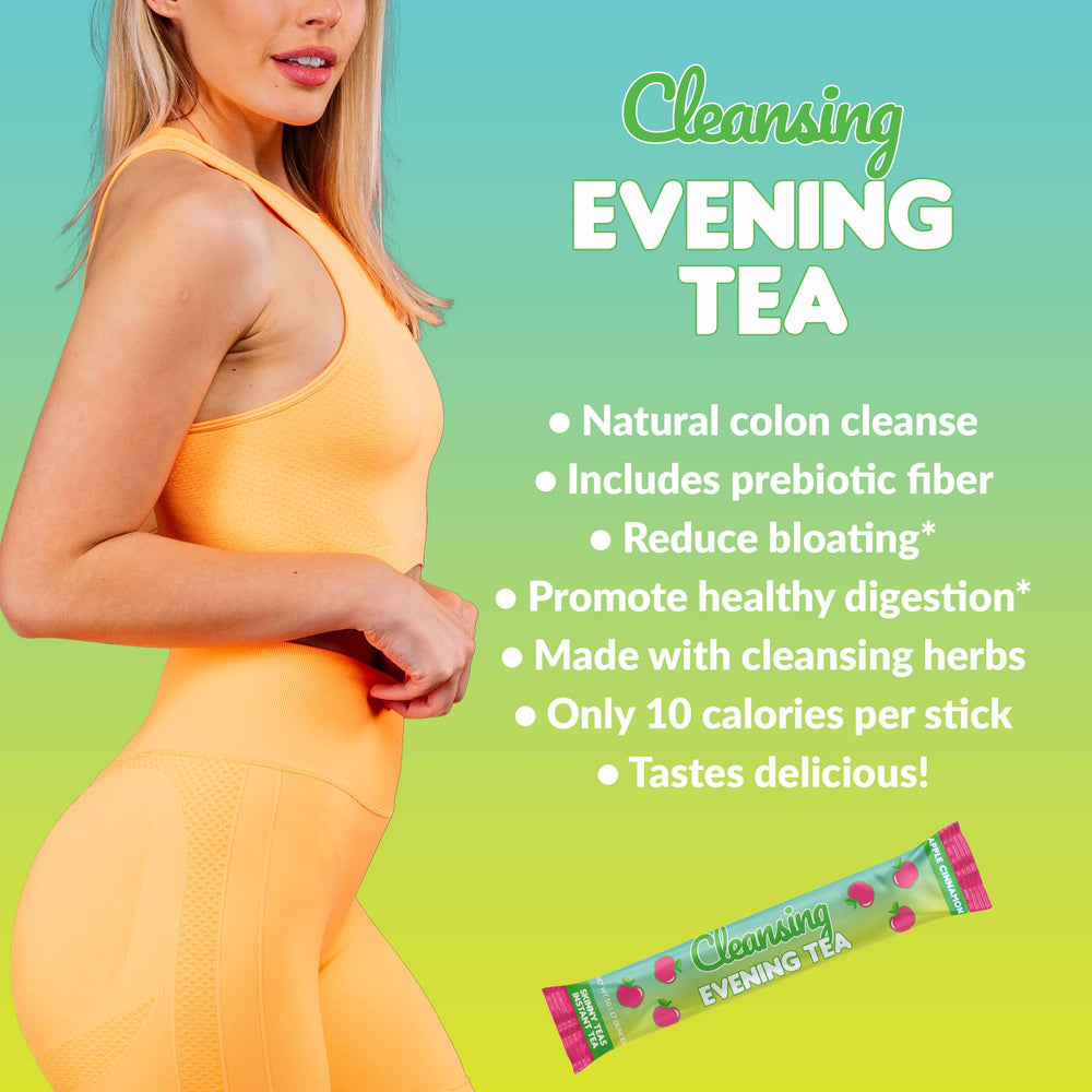 SkinnyBoost Skinny Teas teacup-steaming demonstrates caffeine-free calm and evening relaxation.