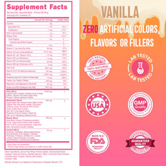 SkinnyBoost grass-fed whey and collagen ingredients graphic highlights proteins for meals.