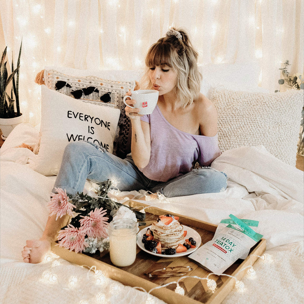 SkinnyMint Detox Tea energy routine visual emphasizes natural energy without jitters