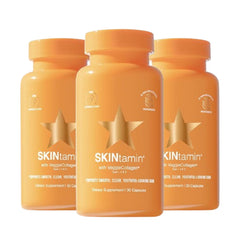Front view of SKINtamin Vegetarian Collagen Pills bottle