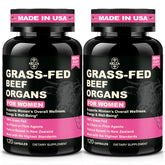 Front view of SKLIA Beef Organ Supplement for Women bottle