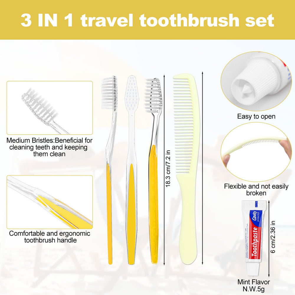 Toothbrush kit including comb and toothpaste for hotels