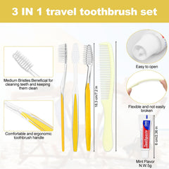Toothbrush kit including comb and toothpaste for hotels