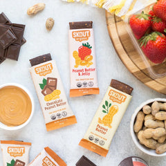 Skout Organic Protein Bars Variety Pack vegan gluten-free badge signals inclusive snack option