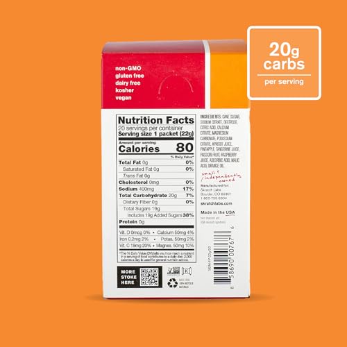 Individual Skratch Labs Hydration Packet next to the fruit punch box