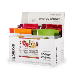 Front view of Skratch Labs Energy Chews packaging