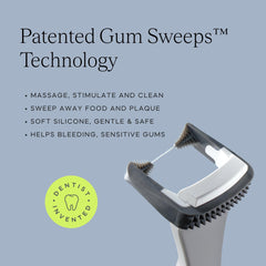 Gum Sweeps gum brushes integrated on the floss head