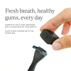 Gum brush integrated on Slate Mini Flosser