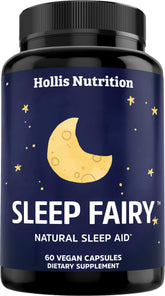 Sleep Fairy bottle label showing vegan, gluten-free, non-GMO claims