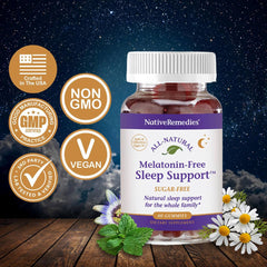 Sleep gummies ingredients: GABA, magnesium, L-theanine, valerian