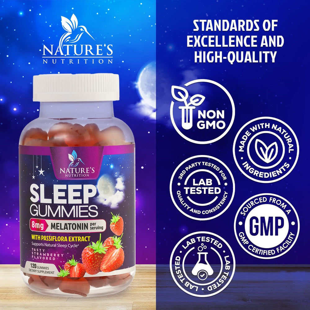 Vegan and Non-GMO label on sleep gummies