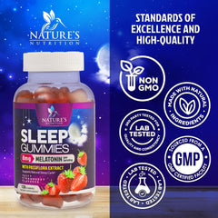 Vegan and Non-GMO label on sleep gummies