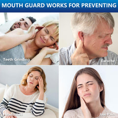 Person using sleep mouth guard at night