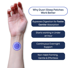 Adult applying a Sleep Patch to skin on arm