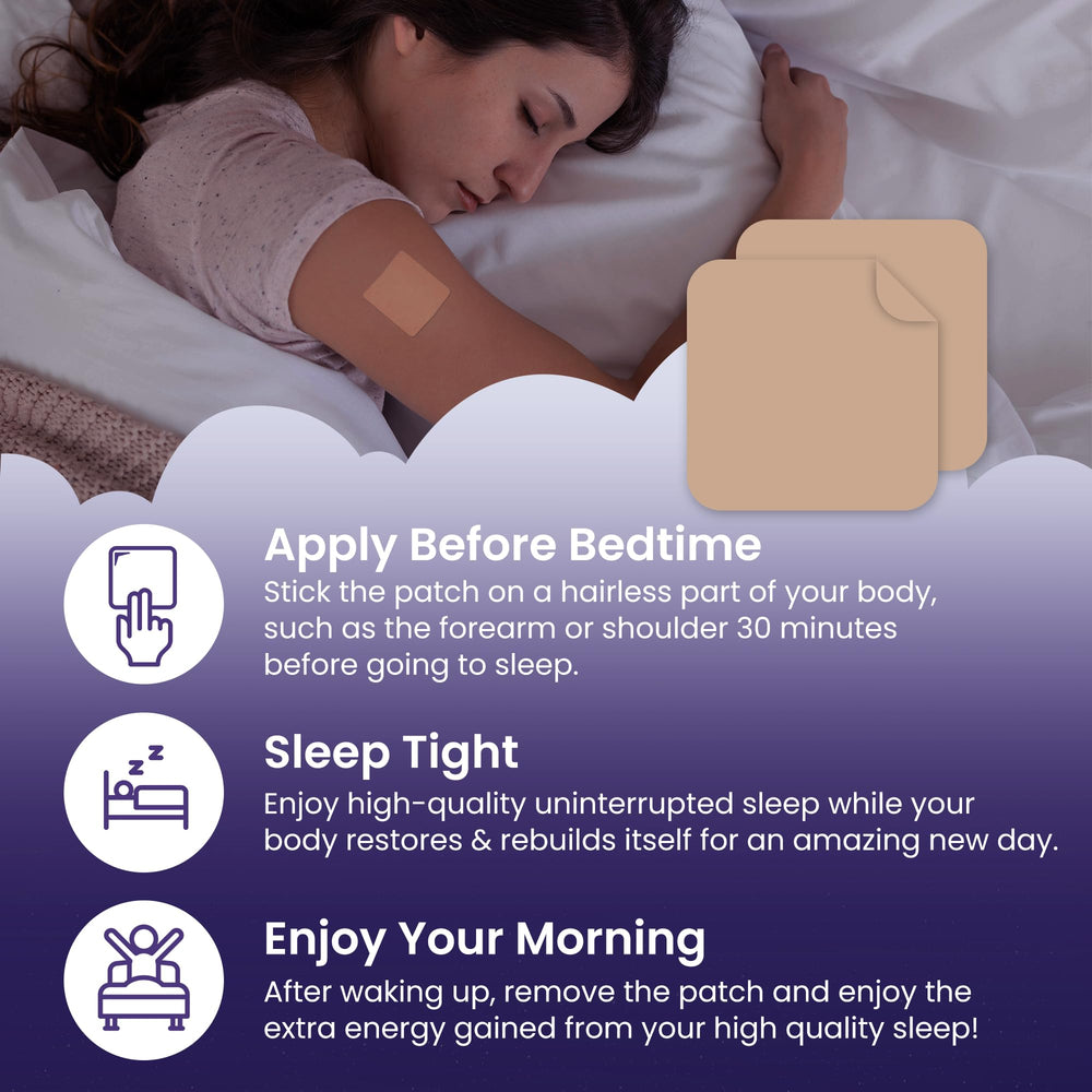 Transdermal sleep patch delivering ingredients overnight