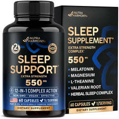 Bottle of sleeping pills for adults 550mg with label