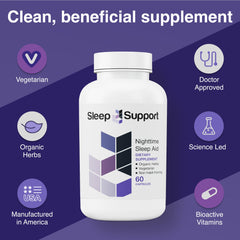 GMP-certified facility emblem on SleepSupport packaging