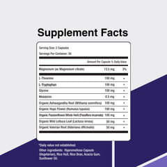 Nutrition panel and GMP-certified badge for SleepSupport