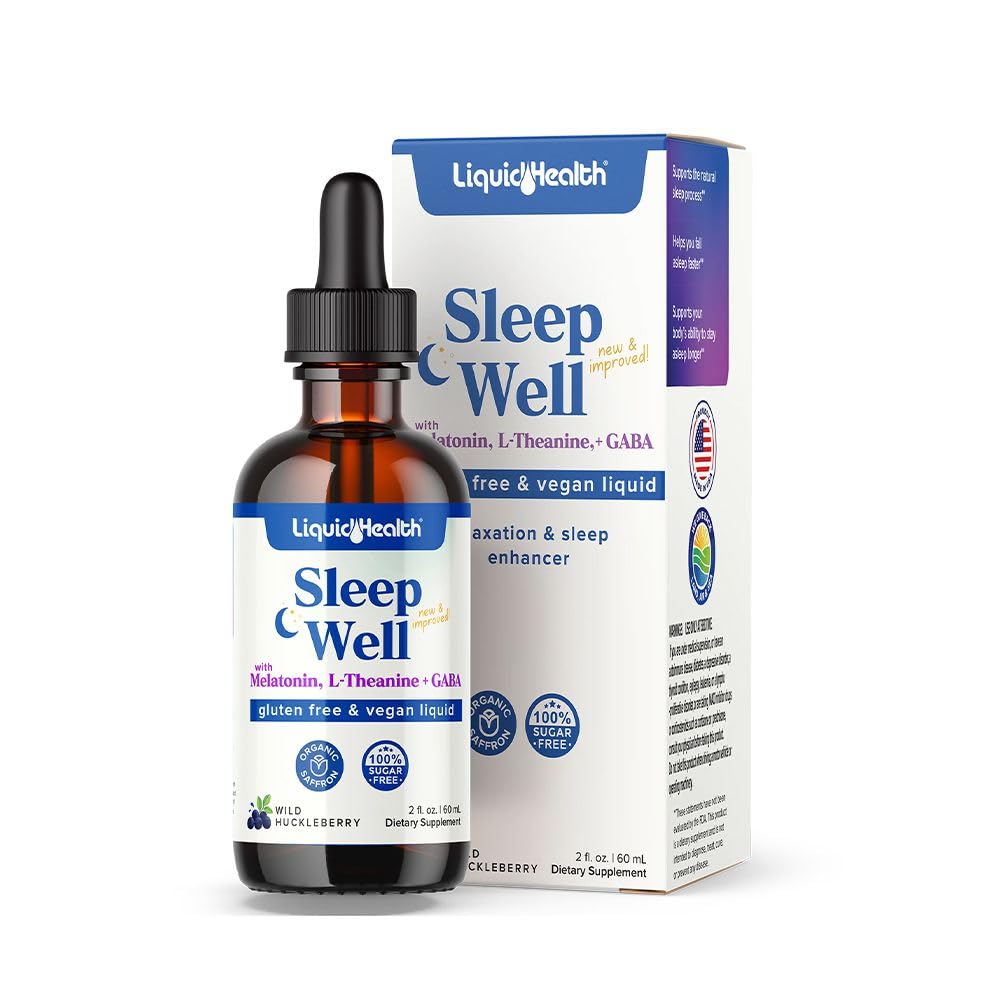 LIQUIDHEALTH Sleep Well Melatonin Drops bottle 2 oz - front view