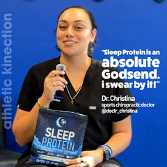 SleepProtein Made-in-USA facility badge suggests trusted production standards.