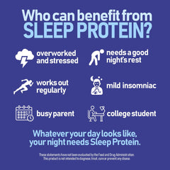 SleepProtein Overnight routine bottle on nightstand conveys peaceful wind-down ritual.