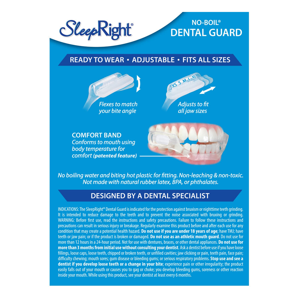 Close-up of SleepRight Select-Comfort dental guard fit