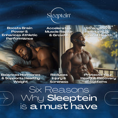 Graphic of micellar casein and grass-fed whey blend in Sleeptein.