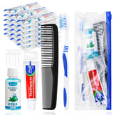 SLequipo 10-set travel toothbrush kit components laid out