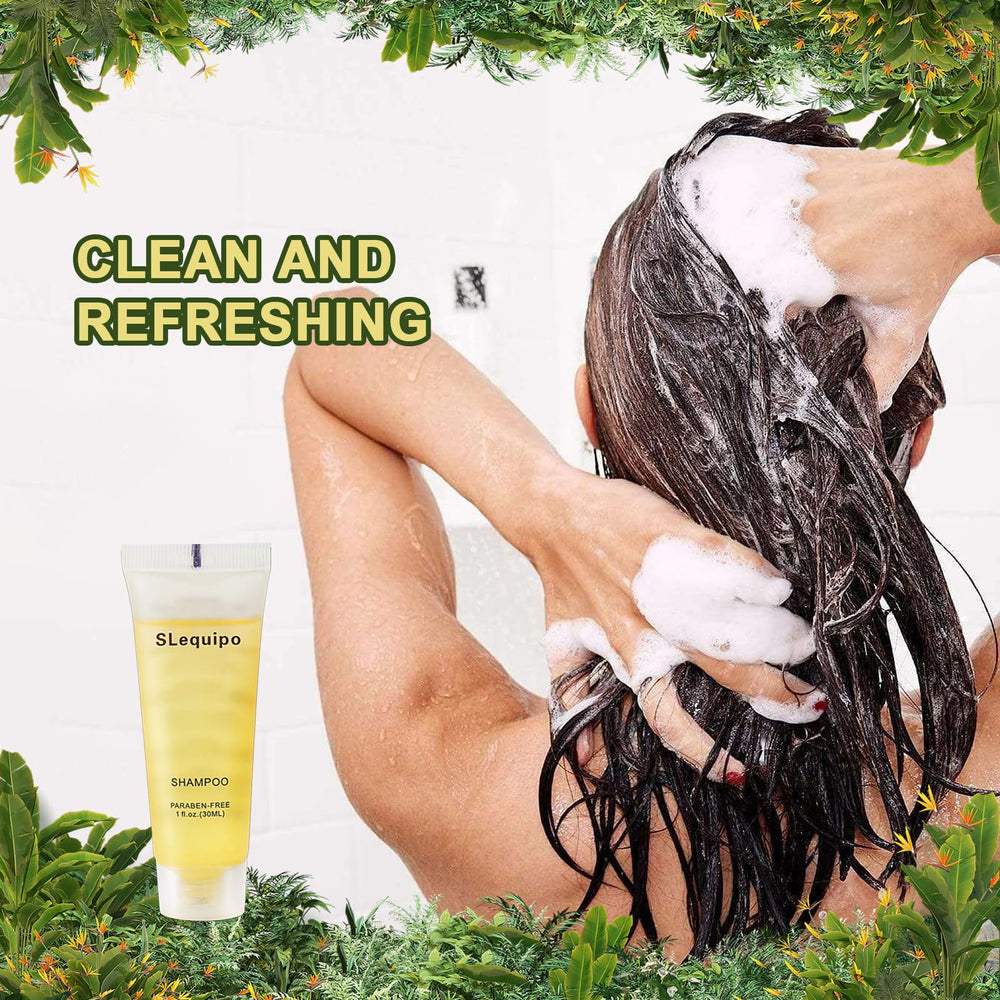 Shampoo travel-size bottle (1 fl oz) included