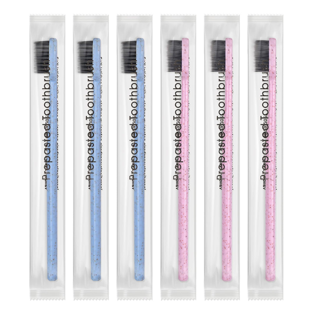 Display view of 7-pack prepasted toothbrush images