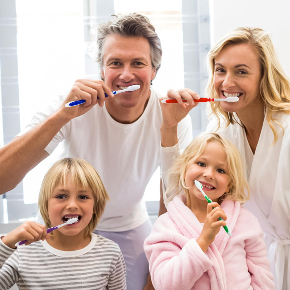 Medium soft bristle toothbrush