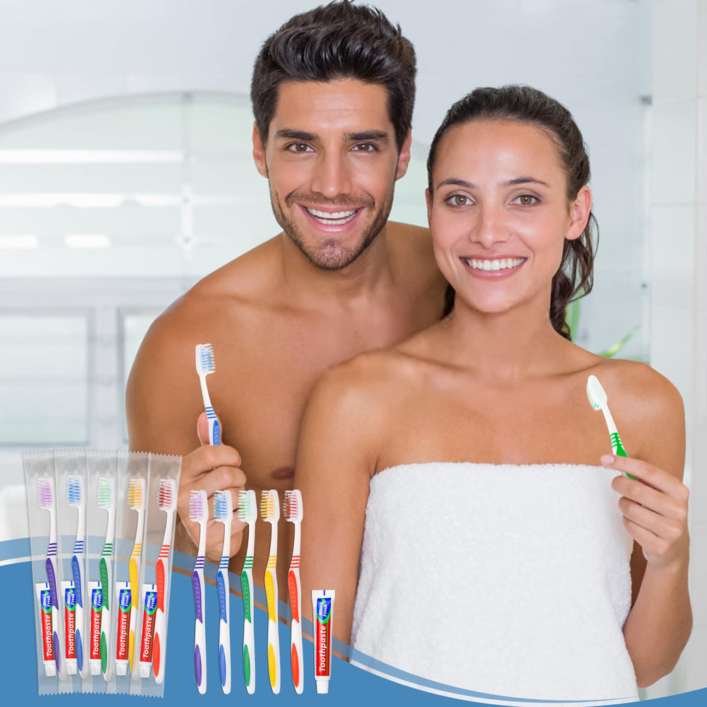 Travel kit with disposable toothbrushes and 10g toothpaste