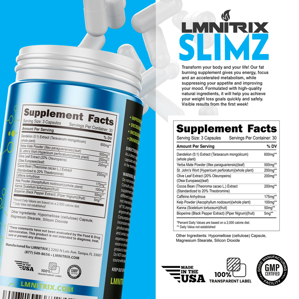 Dandelion root and natural ingredients in SLIMZ