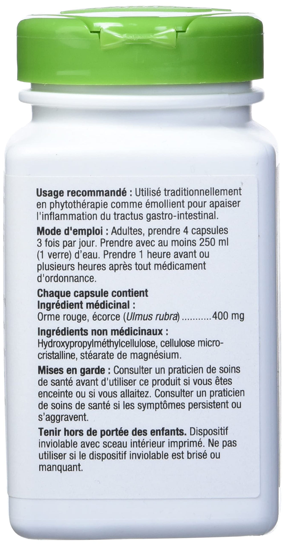 Slippery Elm Bark demulcent capsules