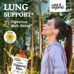 Label showing slippery elm bark extract tincture