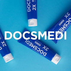 Slow Recipe DOCSMEDI Doctrust K displayed in a bathroom during morning routine promoting daily oral care