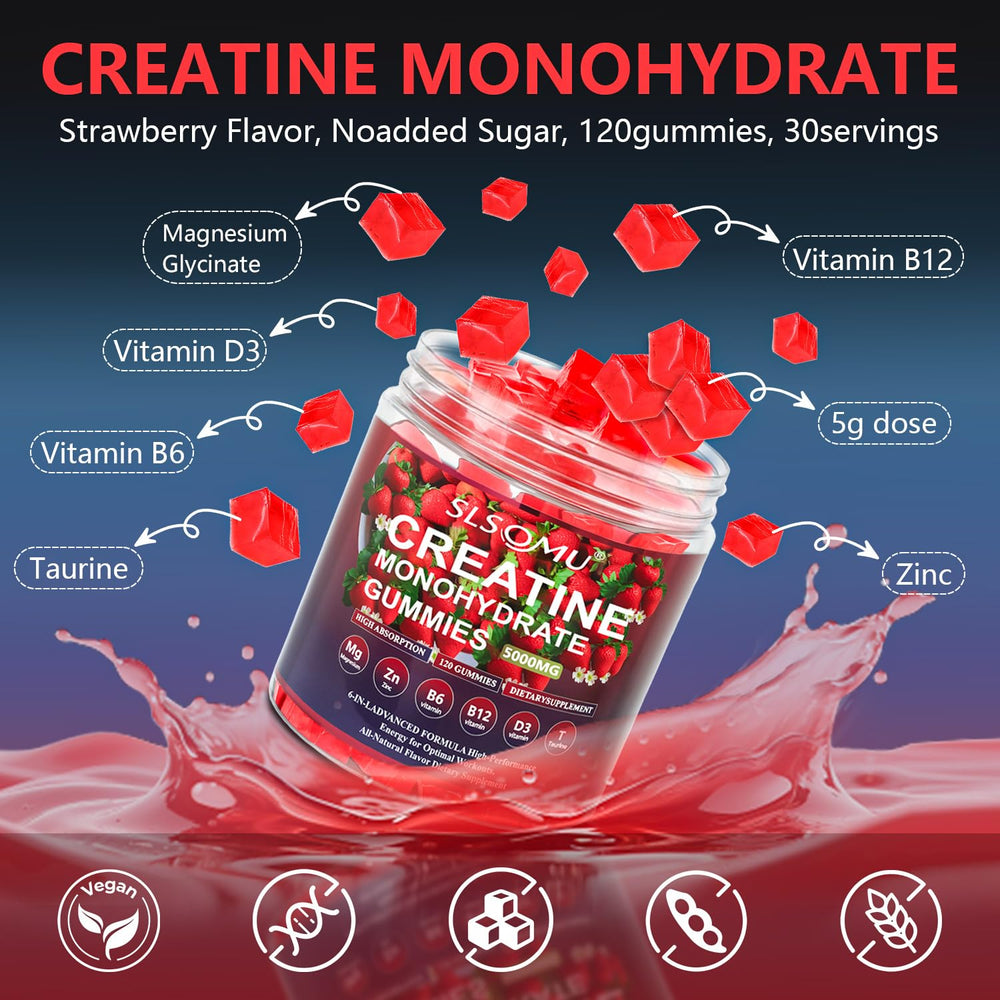 Slsomu Creatine Monohydrate Gummies nutrition facts label