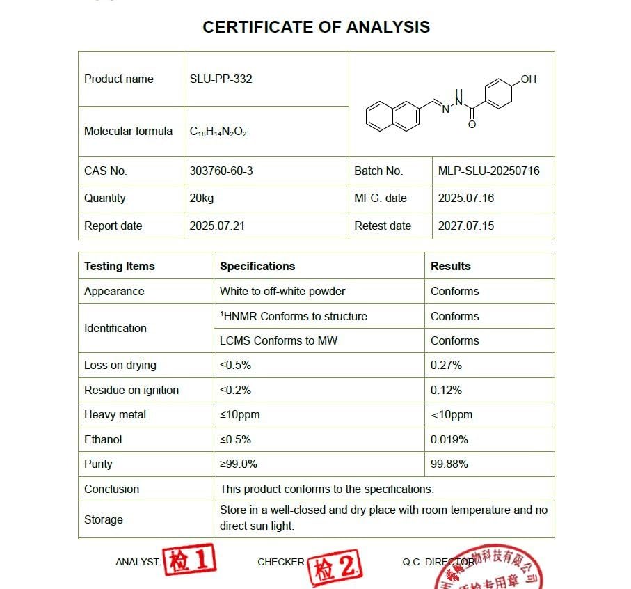 Close-up of SLU-PP-332 99+% purity powder