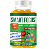 Smart Focus Gummies product banner showing 60 gummies for kids and teens