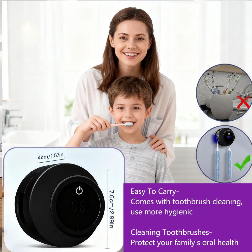 Compatible with most manual and electric toothbrushes