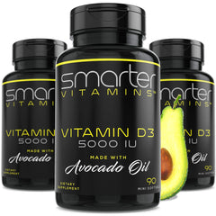 Three-pack Smarter D3 5000 IU avocado oil mini softgels product image