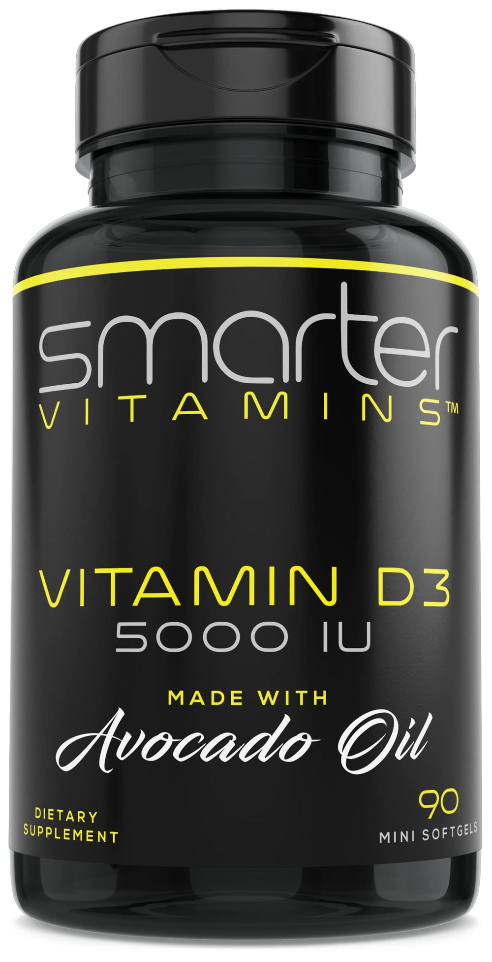 Smarter D3 5000 IU bottle with avocado oil