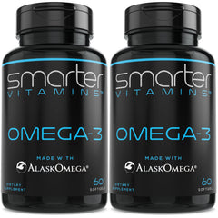Front view of the Smarter Omega-3 Berry flavor 2-pack (120 softgels total).