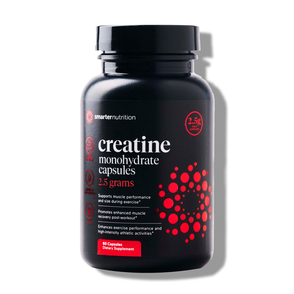 Front view of SMARTERNUTRITION Creatine Monohydrate Pills bottle